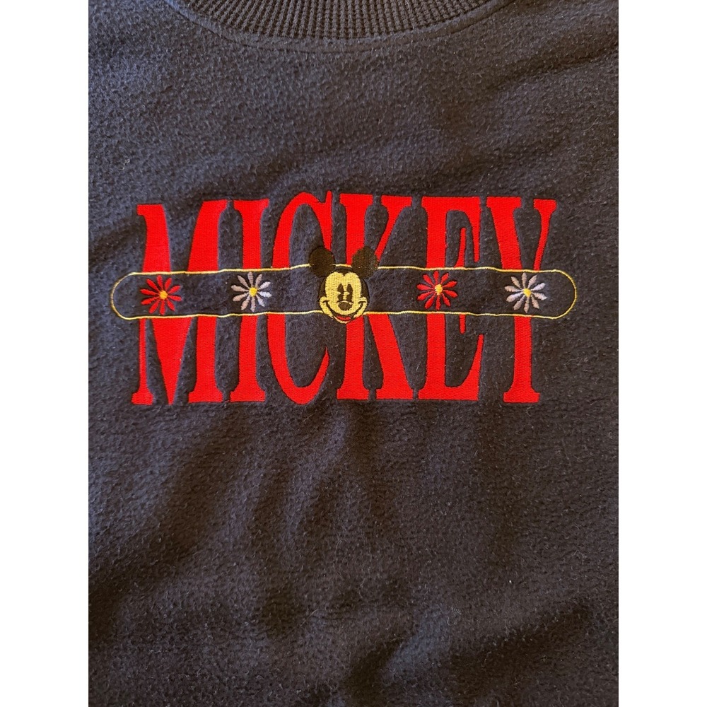Vintage Mickey & Co. Navy Blue Embroidered Mickey Mouse‎ Crewneck Sweatshirt